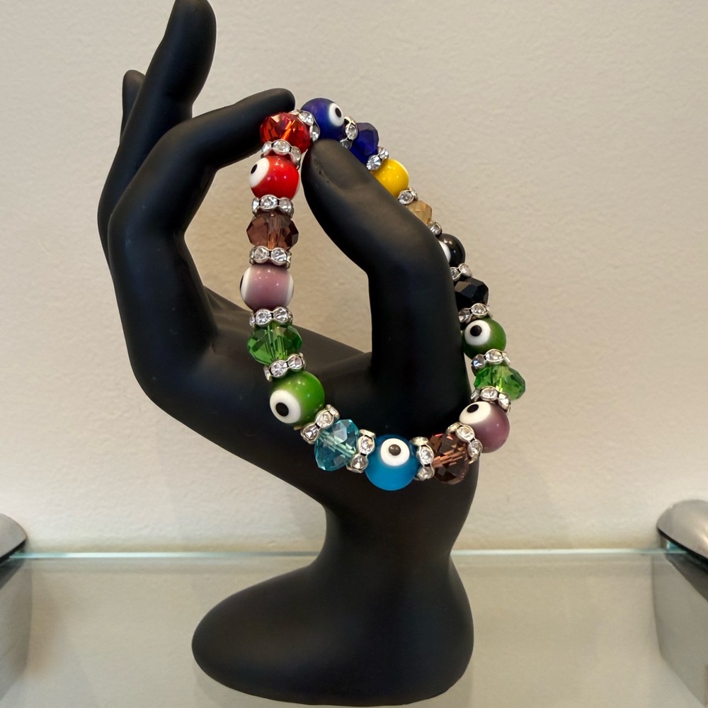 Colourful Evil Eye Beaded Bracelet